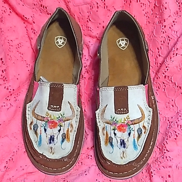 Women's Ariat Cruisers cow skull leather shoes size 7 - Picture 8 of 9